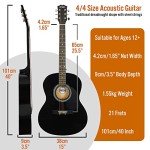 3rd Avenue Full Size Acoustic Guitar Pack - Black