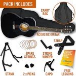 3rd Avenue Full Size Acoustic Guitar Pack - Black