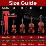 Pyle Beginner Violin Kit with Accessories and Case