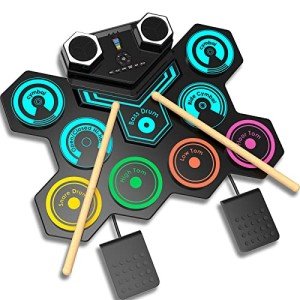 Rainbow Portable Electric Drum Kit for Kids & Adults