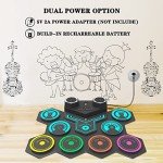 Rainbow Portable Electric Drum Kit for Kids & Adults