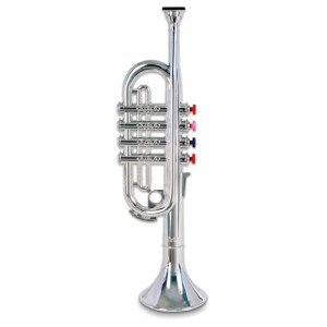 Bontempi Colorful 4-Note Silver Trumpet, 37 cm