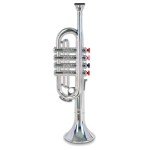 Bontempi Colorful 4-Note Silver Trumpet, 37 cm