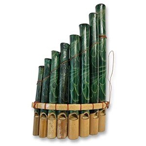 Peruvian Panpipes with Leaf Design - 8 Pipes
