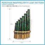 Peruvian Panpipes with Leaf Design - 8 Pipes