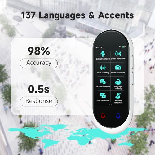 Portable Two-Way Language Translator Device - 137 Languages