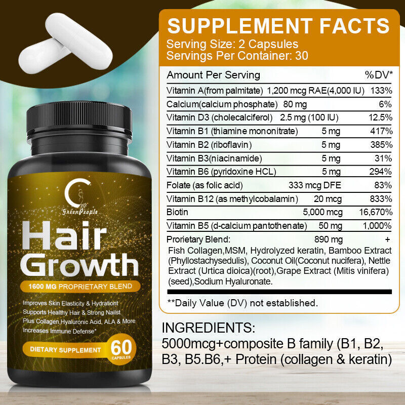 DHT Blocker Hair Growth Vitamins Capsules