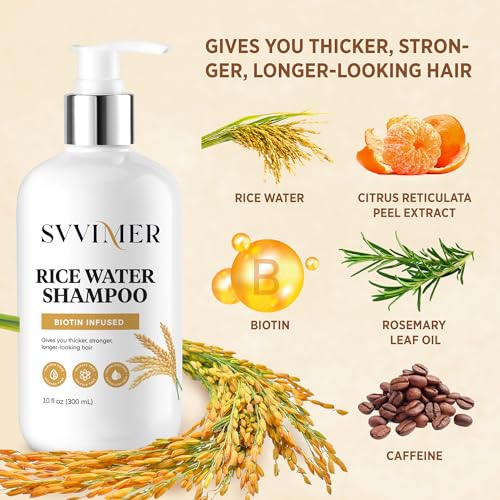 Svvimer Hair Growth Shampoo: Rice Water + Rosemary