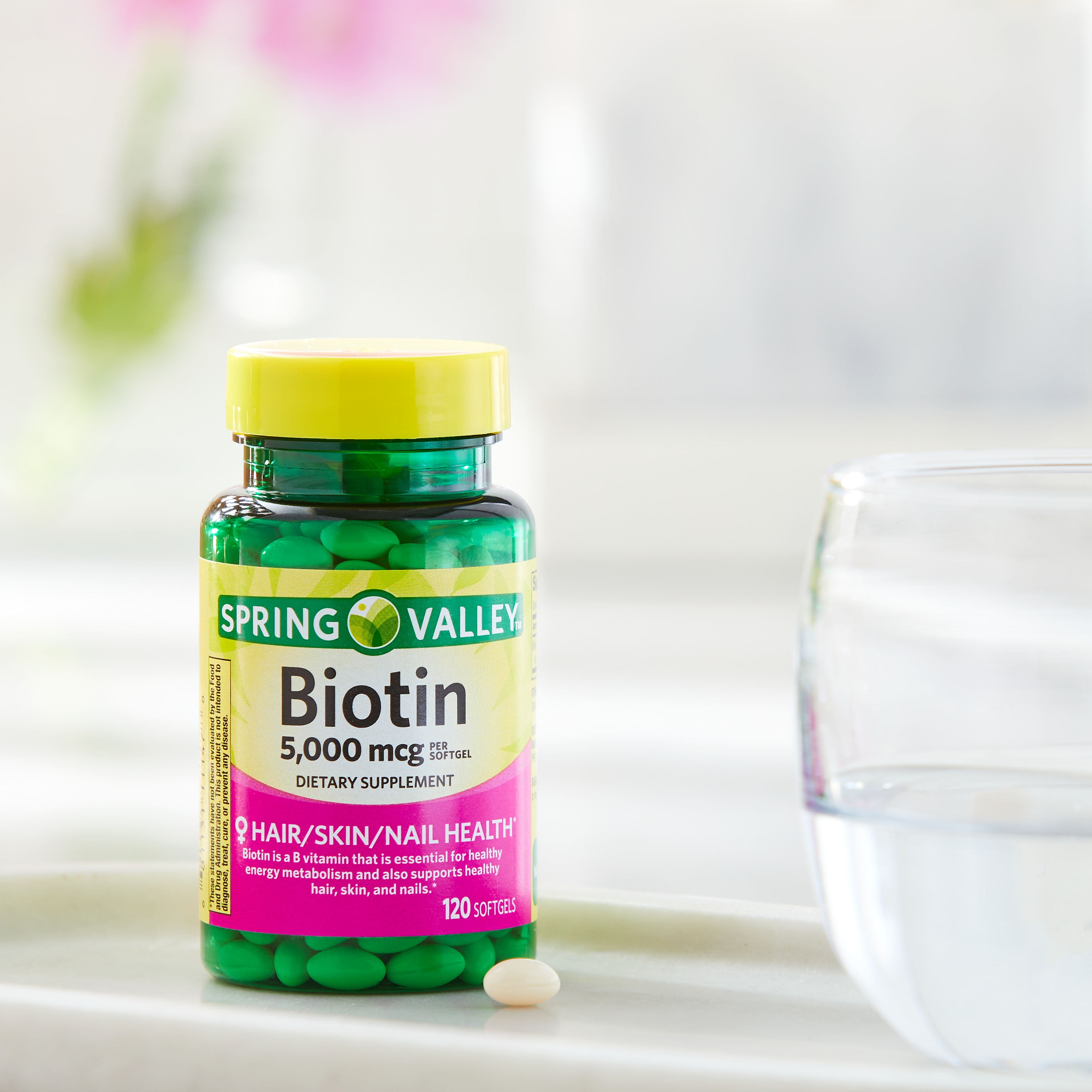 Spring Valley Biotin Softgels 5,000 mcg, 120 Count