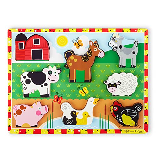 Farm Wooden Chunky Puzzle - Animal Toys for Toddlers