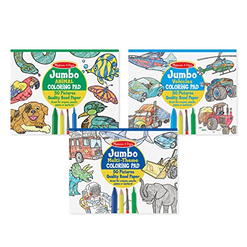 Jumbo Kids' Coloring Pads - Animals, Vehicles, and More