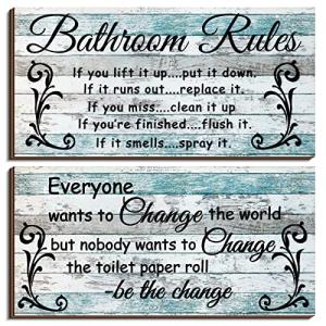 Funny Bathroom Signs for Rustic Wall Decor