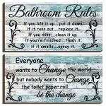 Funny Bathroom Signs for Rustic Wall Decor