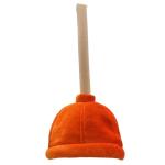 Vaulted Skulls Toilet Plunger Hat - Orange Velvet