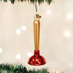 Toilet Plunger Glass Ornament for Christmas Tree