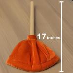 Vaulted Skulls Toilet Plunger Hat - Orange Velvet