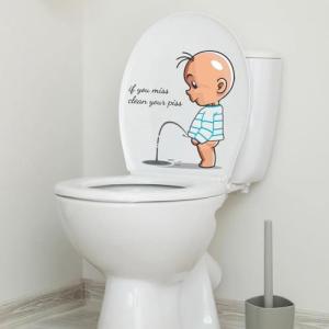 Funny Toilet Sticker for Seat and Tank Decor