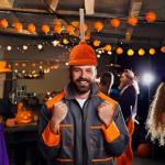 Vaulted Skulls Toilet Plunger Hat - Orange Velvet