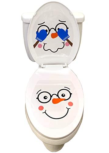 Funny Snowman Toilet Seat Christmas Decoration Set