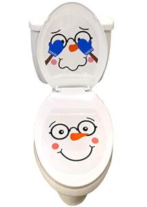 Funny Snowman Toilet Seat Christmas Decoration Set