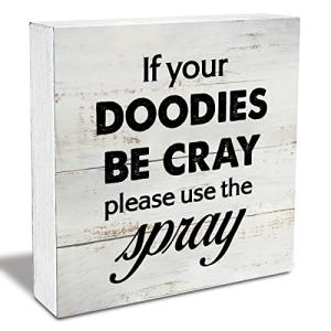 Funny Rustic Wood Bathroom Sign for Decor