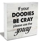 Rustic Funny Bathroom Wood Sign for Decor