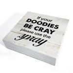 Rustic Funny Bathroom Wood Sign for Decor