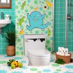 Funny 3D Toilet Monster Removable Wall Decal
