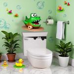 Funny 3D Toilet Monster Removable Wall Decal