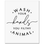 Funny Wash Your Hands Bathroom Wall Art, 8x10
