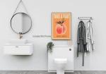 Funny Peach Bum Bathroom Wall Art Poster