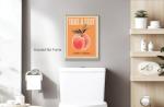 Funny Peach Bum Bathroom Wall Art Poster