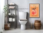 Funny Peach Bum Bathroom Wall Art Poster