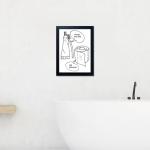 Funny Black and White Bathroom Quote Canvas Art