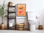 Funny Peach Bum Bathroom Wall Art Poster