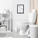 Funny Black and White Bathroom Quote Canvas Art