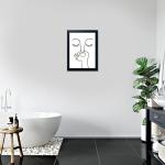 Funny Black and White Bathroom Wall Art