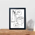 Funny Black and White Bathroom Quote Canvas Art