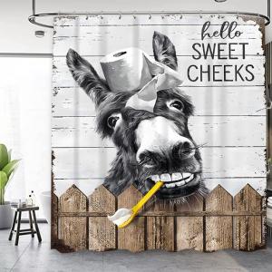 Funny Donkey Farmhouse Shower Curtain - 60x72 Inches
