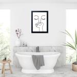 Funny Black and White Bathroom Wall Art
