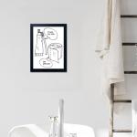 Funny Black and White Bathroom Quote Canvas Art