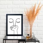 Funny Black and White Bathroom Wall Art