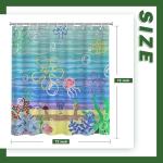 Cute Ocean Beach Shower Curtain, Waterproof 72x72 Inches