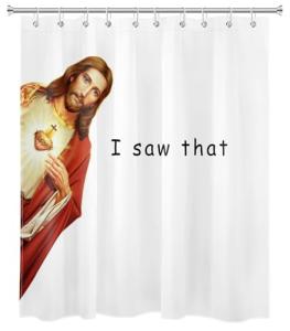 Jesus Christ Funny Shower Curtain with Hooks, 60x72
