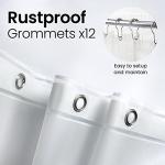 Waterproof Clear Shower Curtain with Rust Proof Grommets