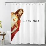 Jesus Christ Funny Shower Curtain with Hooks, 60x72