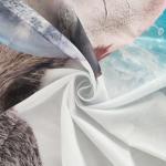 Funny Raccoon Riding Shark Shower Curtain for Kids