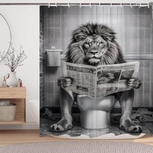 Funny Lion Shower Curtain for a Funky Bathroom