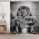 Funny Lion Shower Curtain for a Funky Bathroom