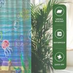 Cute Ocean Beach Shower Curtain, Waterproof 72x72 Inches